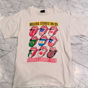 *RARE* White Rolling Stones Voodoo Lounge Tour 1995 T-shirt tour-tee